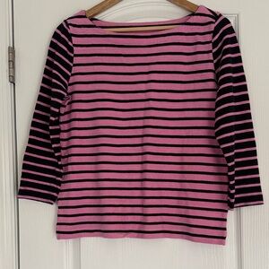 Pink and Black Striped Top